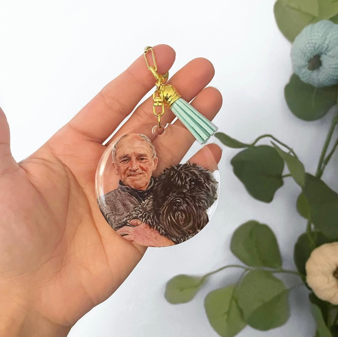 Custom Pet Portrait Keychain