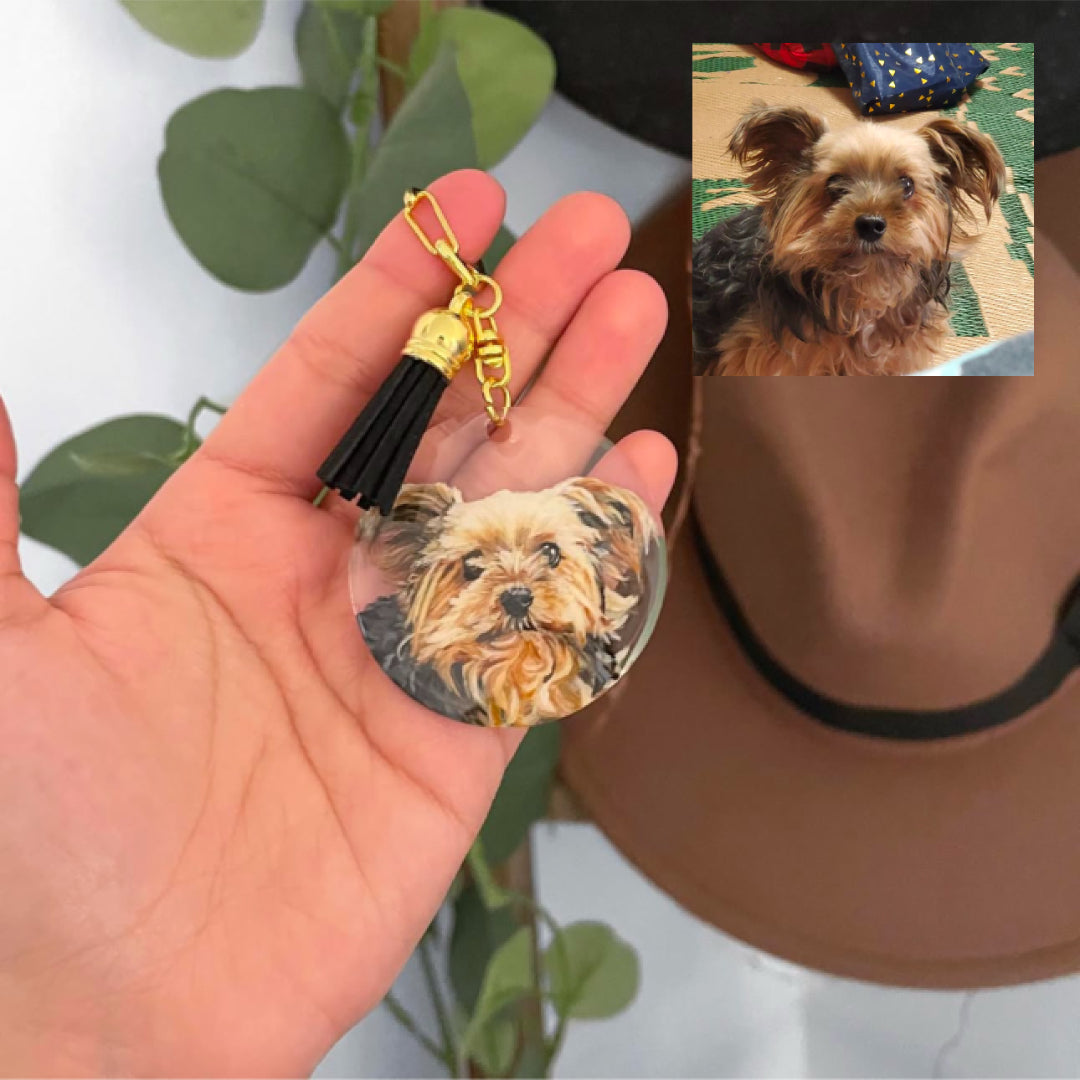 Custom Pet Portrait Keychain